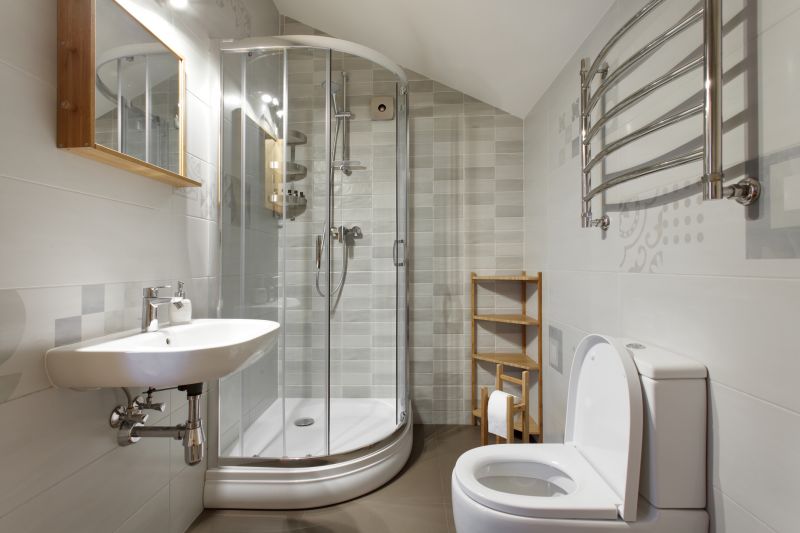 Corner Shower with Glass Doors